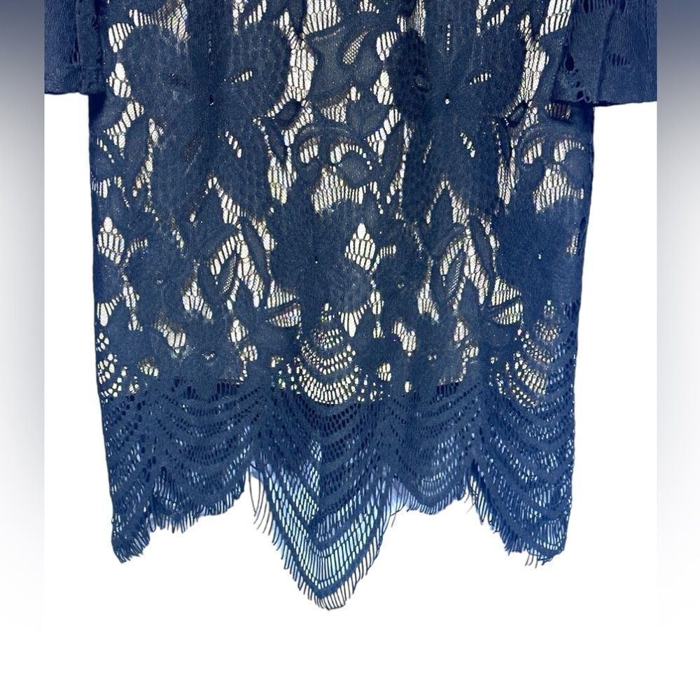 Black and Gold Lace Dress With Lace 3/4 Bell Sleeve New With Tags XS - Picture 5 of 16
